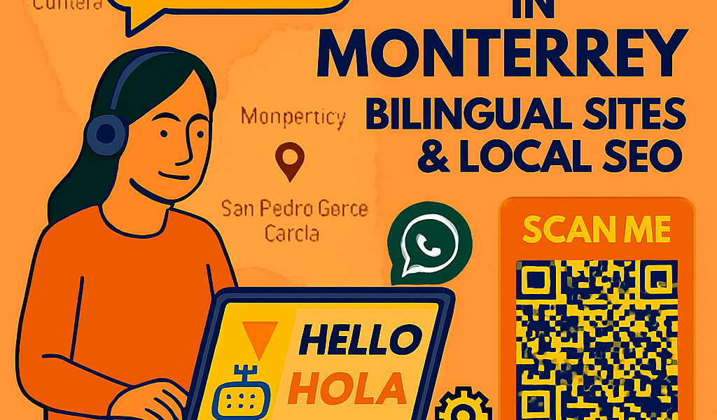 Bilingual web development in Monterrey with chatbot integration, smart forms, and SEO for San Pedro Garza García, Cumbres, and Fundidora.