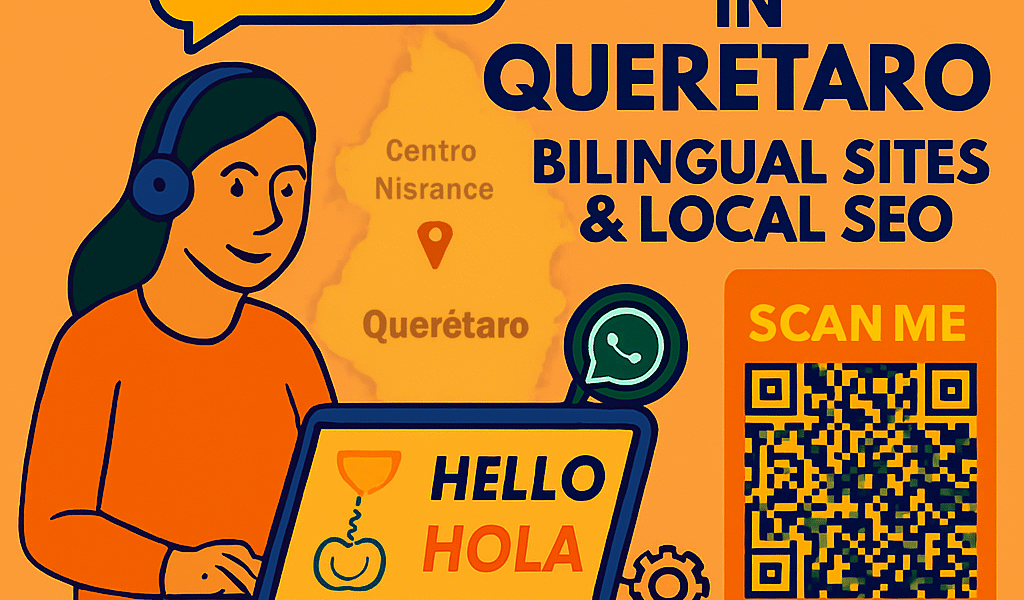 Bilingual web development in Querétaro with chatbot integration, smart forms, and SEO for Centro Histórico, Juriquilla, and surrounding areas.